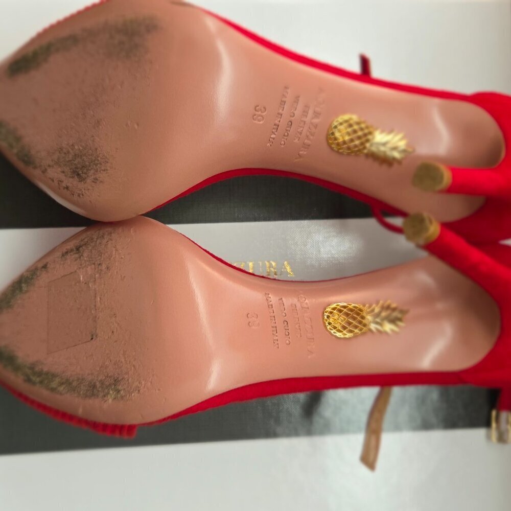 Aquazzura | Ritz Pump 105 | Carnation Red | Size 39/8.5 | Used - Picture 4 of 8